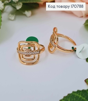 Кольцо, "Радиоволны" с линией камней, Xuping 18K 170788 фото