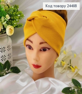 Повязка, рубчик, Горчичного цвета, 23*11см, ручная работа, Украина. 244118 фото