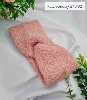 Пов'язка чалма, Каракуль СВІТЛО-РОЖЕВОГО кольору, 22*12см, Україна 275192 фото
