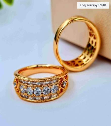 Кольцо "Величественный" украшено Блестящими камнями, Xuping 18К 171148 фото 1