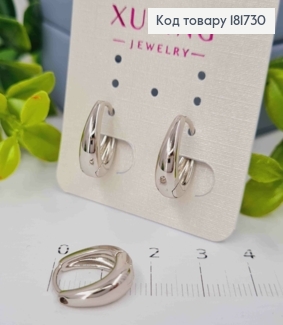 Серьги кольца расширенные до низа, 1,9см, XUPING 181730 фото