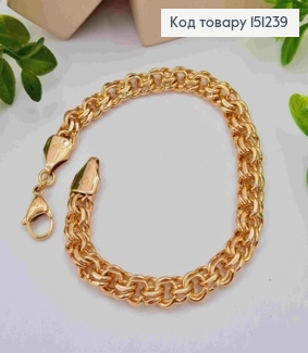 Браслет плетение БИСМАРК, ширина 7,5мм, длина 21см, Xuping 18K 151239 фото