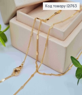 Цепочка Панцирное плетение с плоскими пластинками, длина 45см, Xuping 18K 121763 фото