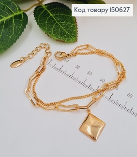 Браслет "Ромб" 4мм, длина 18+3см, Xuping 18K 150627 фото