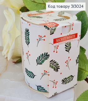 Аромасвечка стакан BISPOL Тайный белый 120 г/28 часов, 72s -45 313024 фото