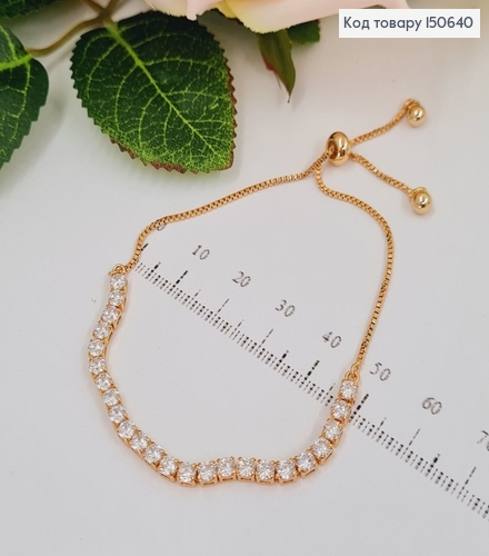 Браслет с камнями, с регуляцией размера від 15см до 23см, Xuping 18K 150640 фото 1