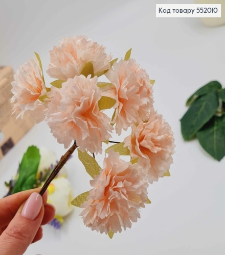 василька (6шт/пучок) Розовая из ткани (4см) на дротиках 8см 552010 фото 1