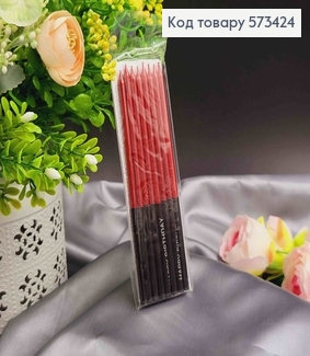Свечи для торта, Красные металлики+Черное с надписью, 14,5см, 8шт./уп 573424 фото
