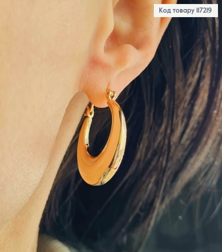 Серьги круглые КАЗАЦКИЕ, диаметр 2,5см, XUPING 18K 117219 фото 2