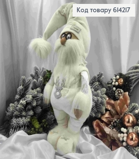 Гном в очках в БЕЛОЙ кофточке и Комбинезоне, 74см, ручная работа, Украина 614217 фото