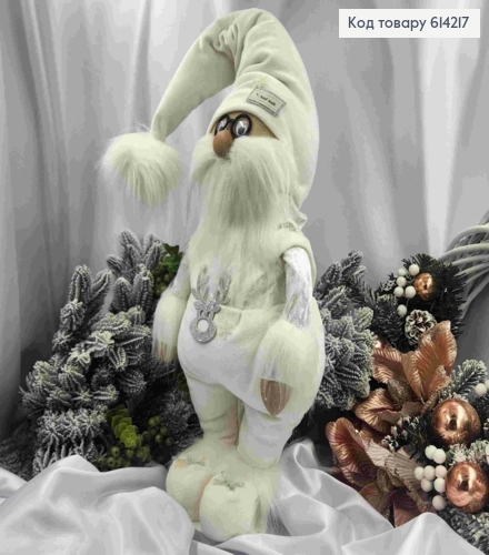 Гном в окулярах в БІЛІЙ кофтинці та Комбінезоні, 74см, ручна робота, Україна 614217 фото 1