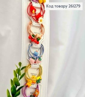 Набір  дитячих резинок (30шт)  ФРУКТИ / МУЛЬТЯШКИ  в асортименті, тоненькі, діаметр 3,5см 261279 фото