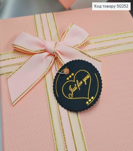 Набор коробок(3шт) Прямоугольные с Розовой крышкой + Бант с люрексом (33х24х11см, 28х20х9см, 24х16х6см) 512252 фото 2