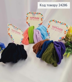 Набор резинок на планшетке (4шт) микрофибра 5,5см,КАЧЕСТВЕННІЕ, ярких и темных цветов в ассорт. 242116 фото