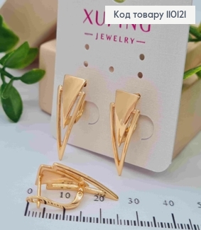 Серьги "Коготь Тигра", 2,4см, англ. застежка, XUPING 18К 110121 фото