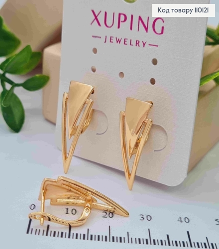 Серьги "Коготь Тигра", 2,4см, англ. застежка, XUPING 18К 110121 фото 1