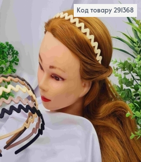 Обруч пластик матовий "Хвилька",1,7см, Пастельні кольори в асортименті 291368 фото