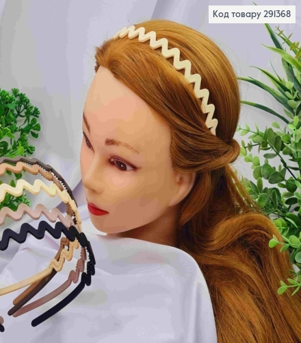 Обруч пластик матовый "Волна", 1,7см, Пастельные цвета в ассортименте. 291368 фото 1