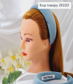 Обруч пластик, м'якенький велюр, ХВОЙНИЙ, шир.4см.  292213 фото