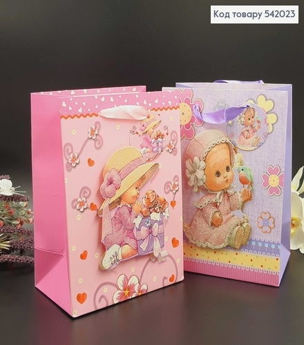 Пакет бумажный средний Ребенок блеск 23х17,5 см в асс. 542023 фото 2