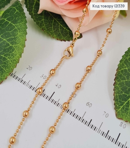 Цепочка плетения с большими и меньшими шариками, дл.45см, Xuping 18К 121339 фото 1