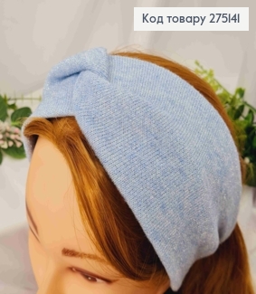 Повязка чалма с Люрексом, ГОЛУБОГО цвета, 21*10см, ручная работа, Украина. 275141 фото