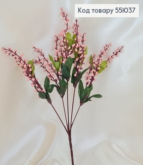 ¶Искусственный цветок ивы светло розовый пластик с 5 веточек 35см. 551037 фото