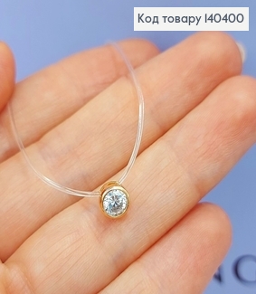 ¶Жилка с камнем в круглой оправе 40 + 4 см медицинское золото Xuping 18К 140400 фото