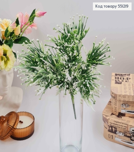 Композиция декоративная БЕЛОГО цвета с бубками, высота 36см 551219 фото 1