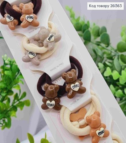 Набор резинок (20шт), МЕЖДУНАРОДКА, Пастельные цвета, резинка 3см, фигурки 2*1,5см 261363 фото 1