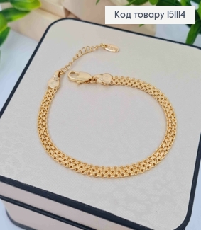 Браслет плетение БИСМАРК, ширина 5мм, длина 17+3см, Xuping 18K 151114 фото