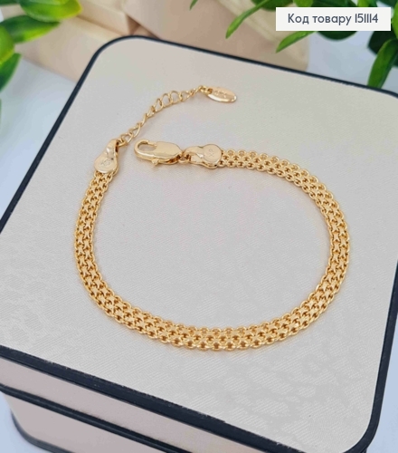 Браслет плетение БИСМАРК, ширина 5мм, длина 17+3см, Xuping 18K 151114 фото 1