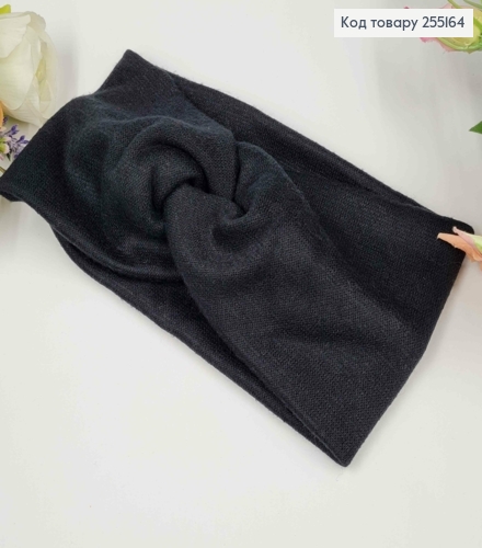 Пов'язка, трикотаж, Чорна, 22*11см, ручна робота, Україна 275044 фото 1