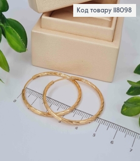 Серьги кольца граненные, диаметр 3,6см, Xuping 18К 118098 фото