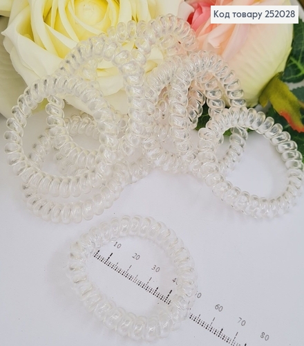 Резинка(ціна за 20шт)Пружинка №28 5,5 см прозора 252028 фото 1