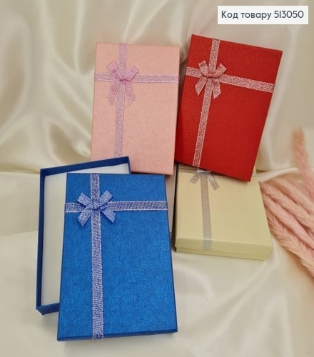 Коробка с бантиком блеск 12*16*3 см в асс. 513050 фото 1