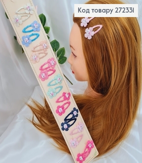 Заколка ток так детская со цветочком Китти в асс.(10пар) 272331 фото
