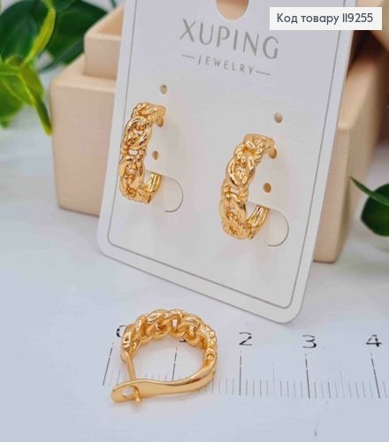 Серьги "Цепочки", дл. 1,3см, английская застежка, Xuping 18K 119255 фото 1