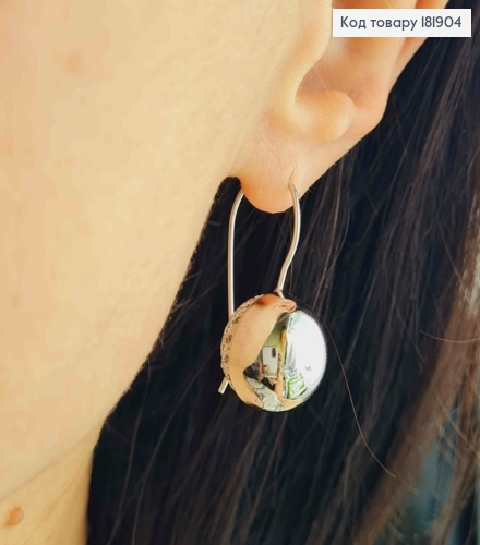 Серьги родованные "Ажурный Шарик" (1,5см), 3,4см, англ. застежка, Xuping 181904 фото 2