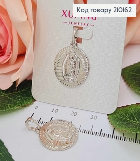 Иконка рождена, кругла с резьбой и Божией матерью 1,5см, Xuping 210162 фото