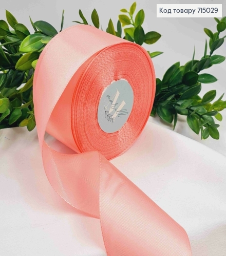 Лента атласная БЛЕДНО-РОЗОВАЯ (цвет 075), ширина 0,6см, длина 36 ярдов (33м) 715029 фото 1