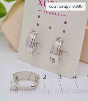 Серьги родованные "Прямоугольные", 1,6см, английская застежка, Xuping 181880 фото