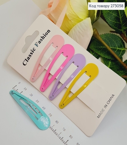 Заколка тик так цветной  в асс. 5 шт / уп. 273058 фото 1