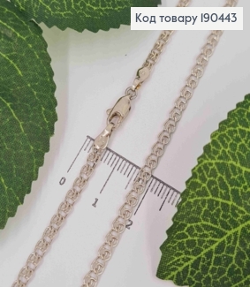 Цепочка родованная, плетение Лав, ширина 4мм, длина 55см, Xuping 190443 фото