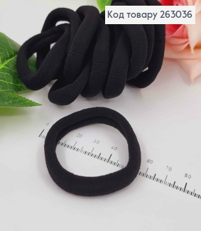 Резинка мікрофібра проста  5см, черного цвета 263036 фото