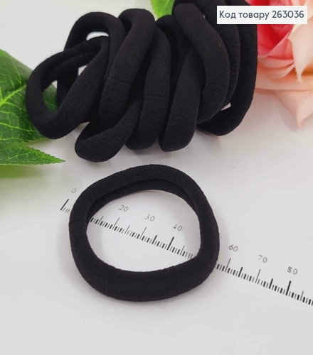 Резинка мікрофібра проста  5см, черного цвета 263036 фото 1