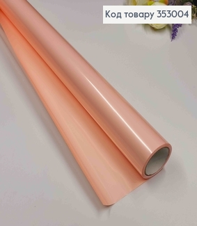 Плівка двостороння "Бархат перламутр" глянцева, колір СВІТЛА-ПУДРА, рулон 68см*8м,щільна 70мкр 353004 фото