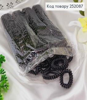 Резинка пружинка, 3см, глянцева чорна 252087 фото