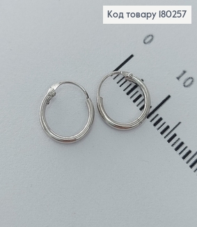 Серьги колечка 0,8см родированые медзолото Xuping  180257 фото