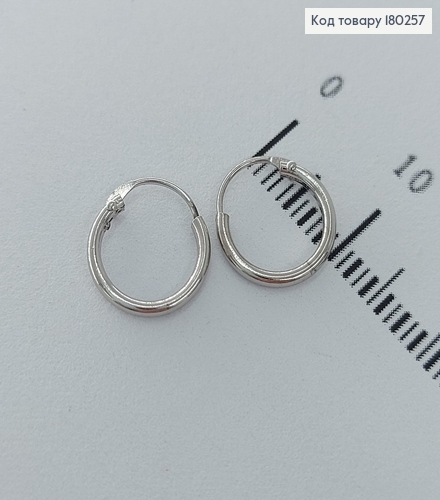 Серьги колечка 0,8см родированые медзолото Xuping  180257 фото 1